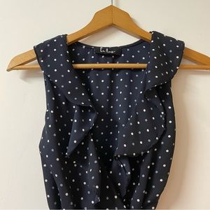 Black Lulus Mini Dress with White and Blue Polka Dots